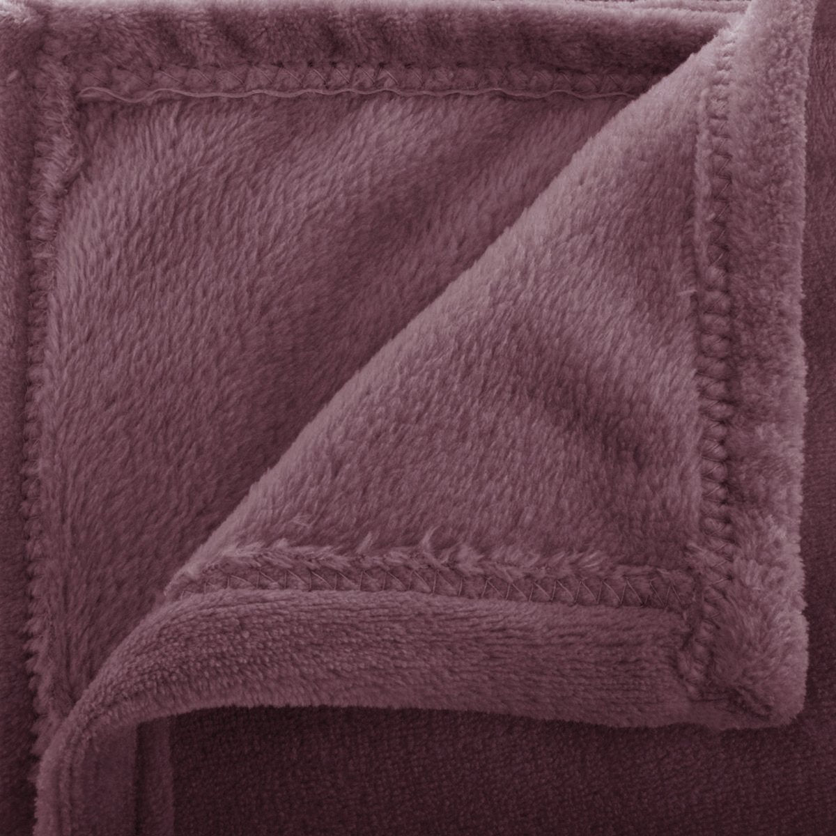 Atmosphera Plaid effen flanel fleece deken - 180x230 cm - Paars