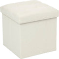 Atmosphera opvouwbare poef met opbergruimte, beige, 38 x 38 cm