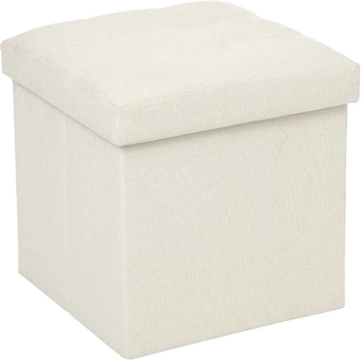 Atmosphera opvouwbare poef met opbergruimte, beige, 38 x 38 cm