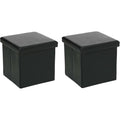 Atmosphera opvouwbare poefs zwart, set van 2, 38 x 38 cm