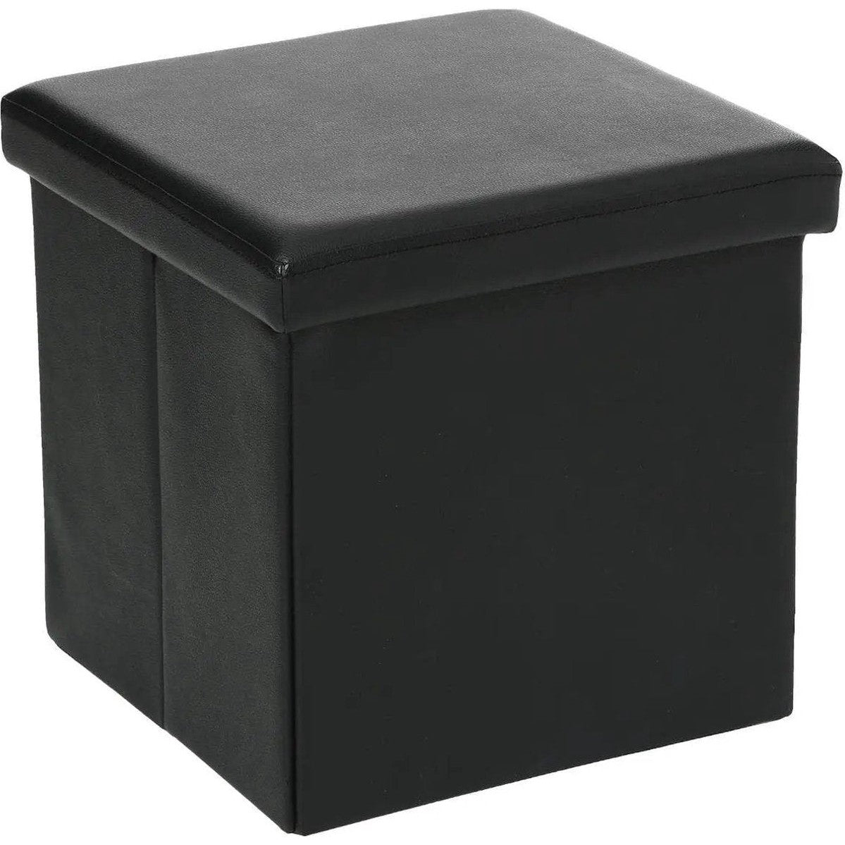 Atmosphera opvouwbare poef met opbergruimte, zwart, 38 x 38 cm