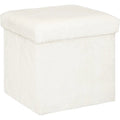 Atmosphera poef Bont opvouwbaar, wit, 38 x 38 x 38 cm