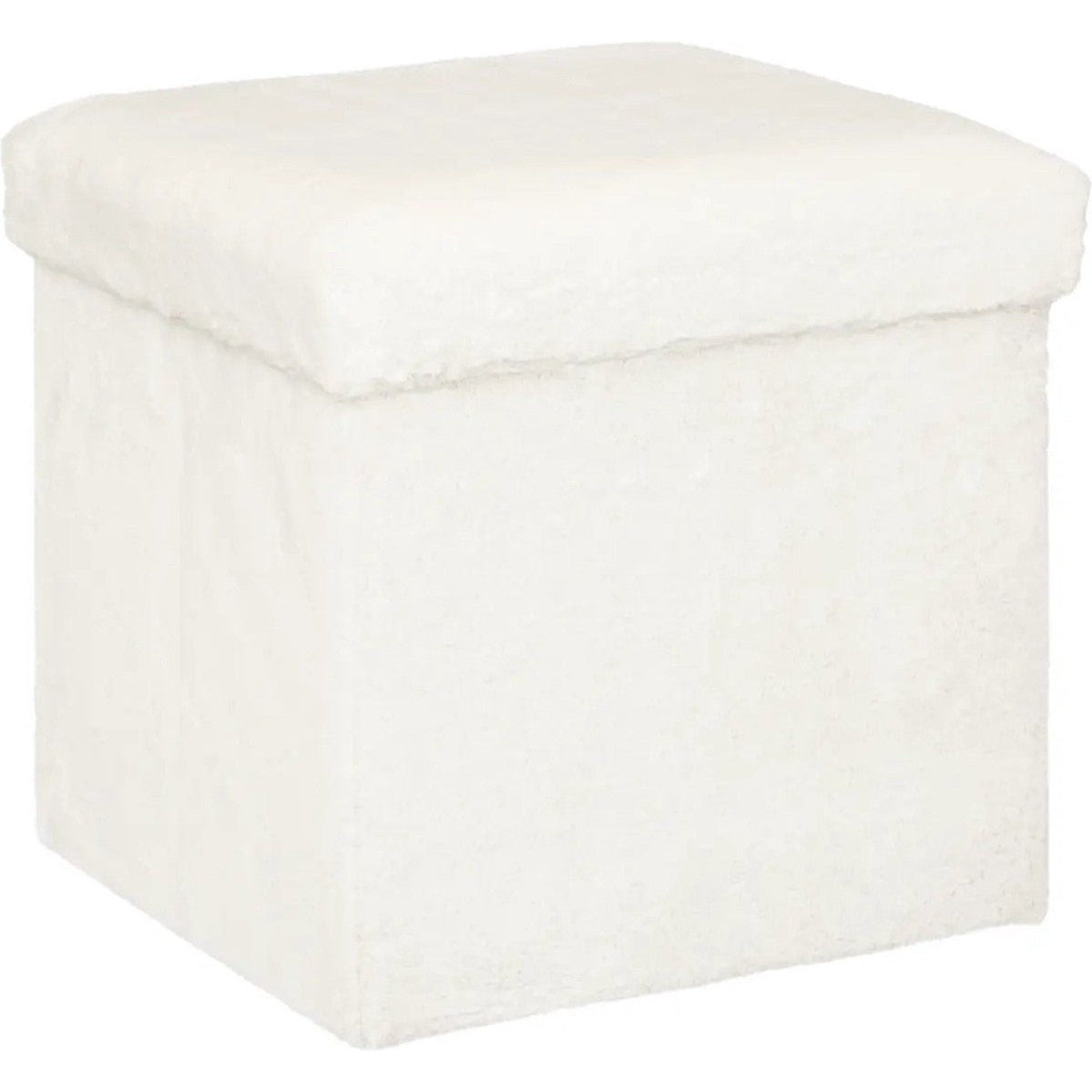 Atmosphera poef Bont opvouwbaar, wit, 38 x 38 x 38 cm