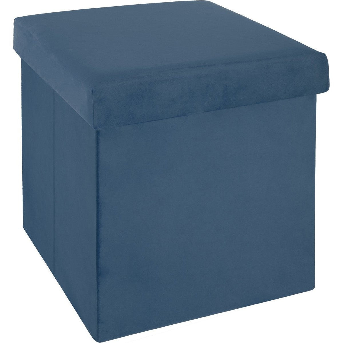Atmosphera opvouwbare poef met opbergruimte, blauw, 38 cm