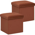 Atmosphera poefs Amber, set van 2, roestbruin fluweel, 38 cm