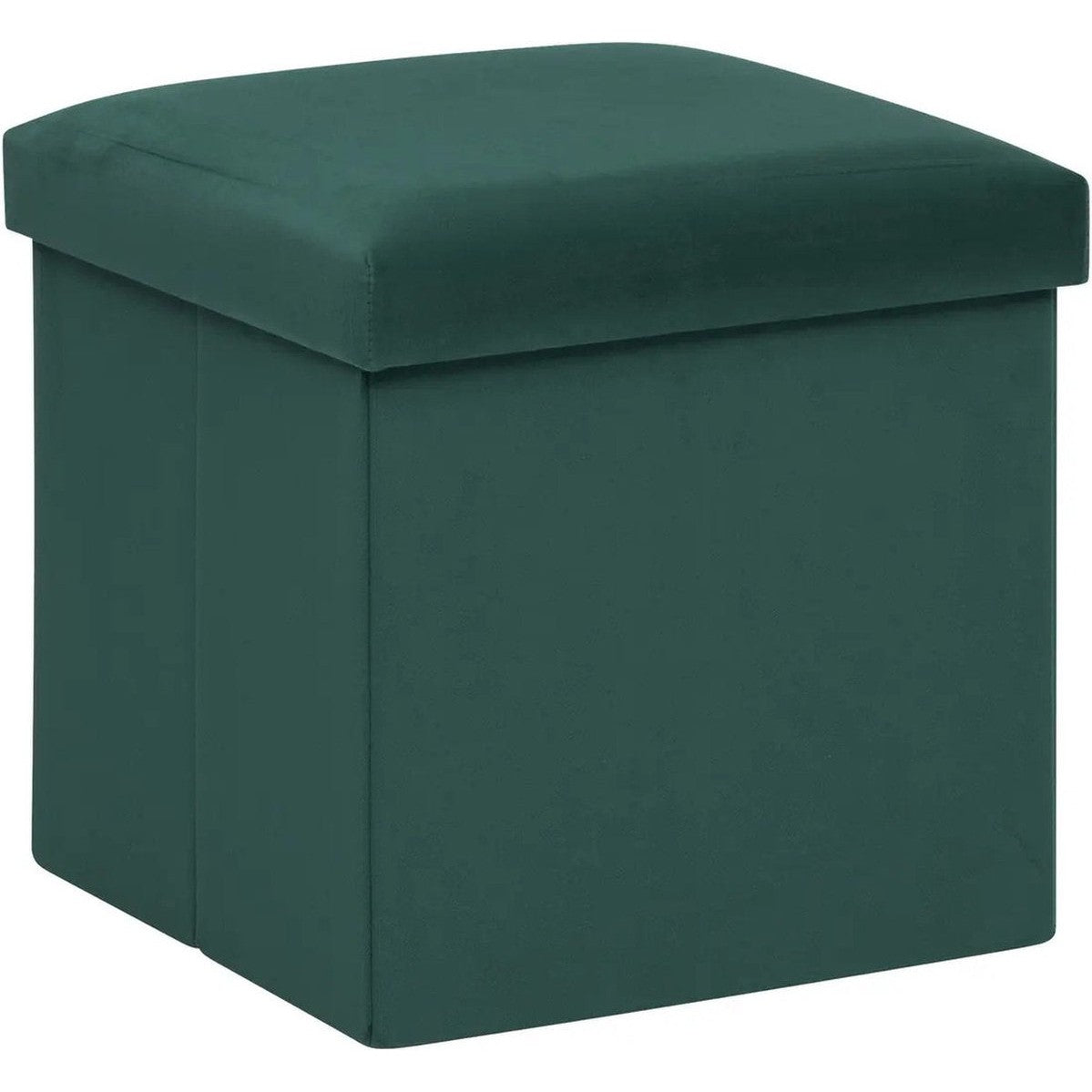 Atmosphera poef Amber opvouwbaar, smaragdgroen fluweel, Ø 38 cm