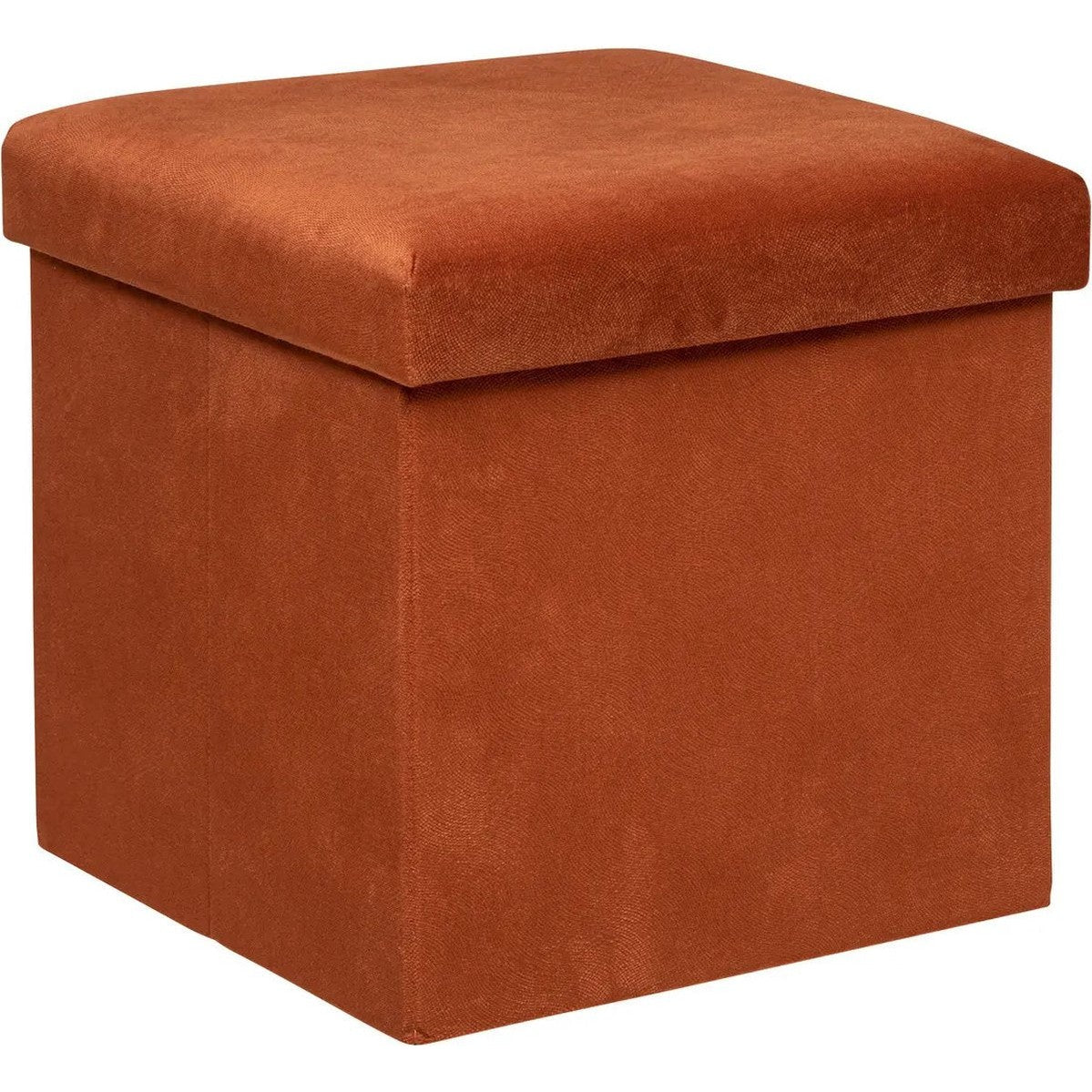 Atmosphera poef Amber, terracotta fluweel, Ø 38 x 38 cm