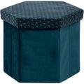 Atmosphera poef Jiling opvouwbaar, saffierblauw, 40 x 38 cm