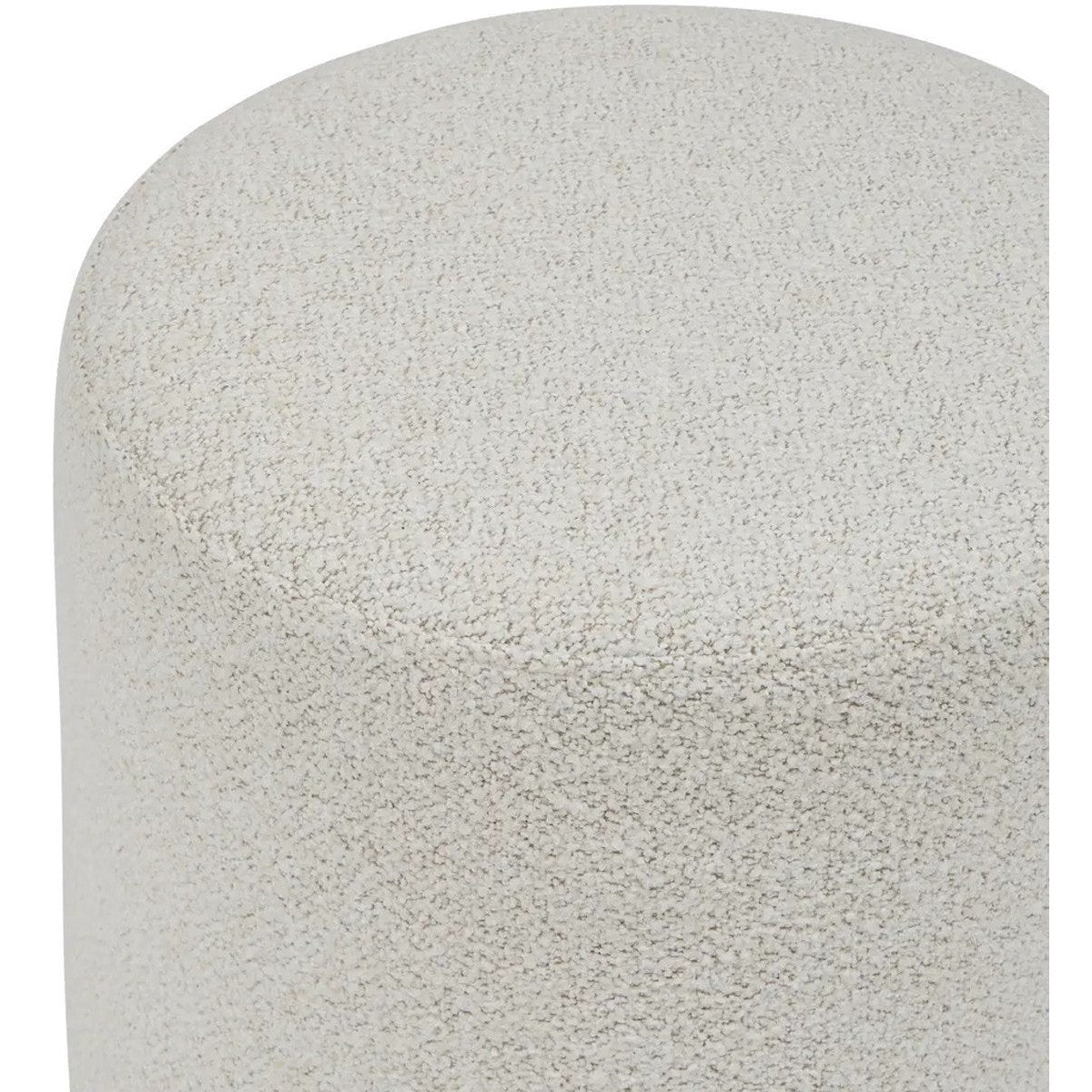 Atmosphera Nesky poef van bouclé en hout, wit, 41 x 45 cm (2)