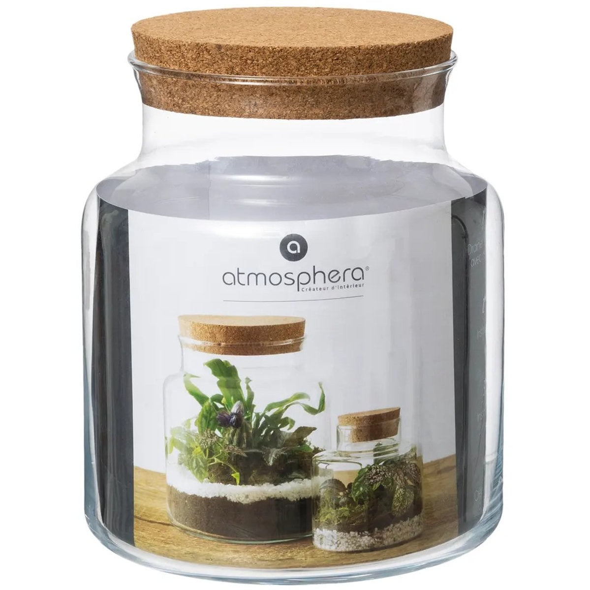 Atmosphera glazen terrariumpot met kurken deksel, Ø 18 x 21 cm (3)