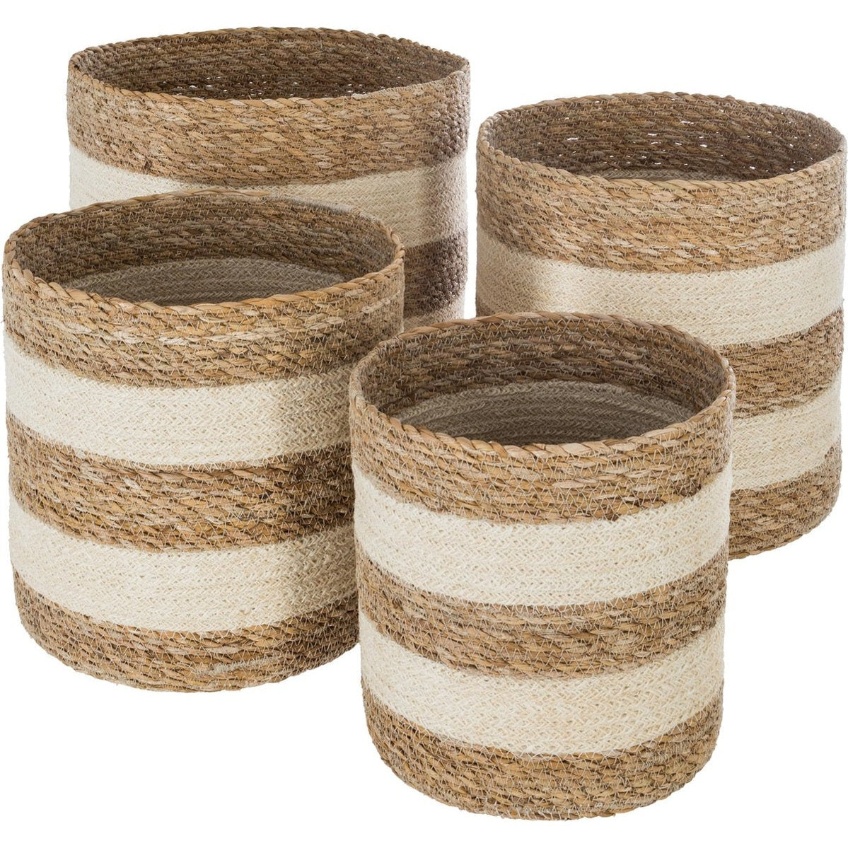 Atmosphera ronde jute opbergmanden, set van 4
