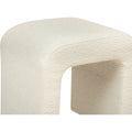 Atmosphera poef Sevi, bouclé, wit