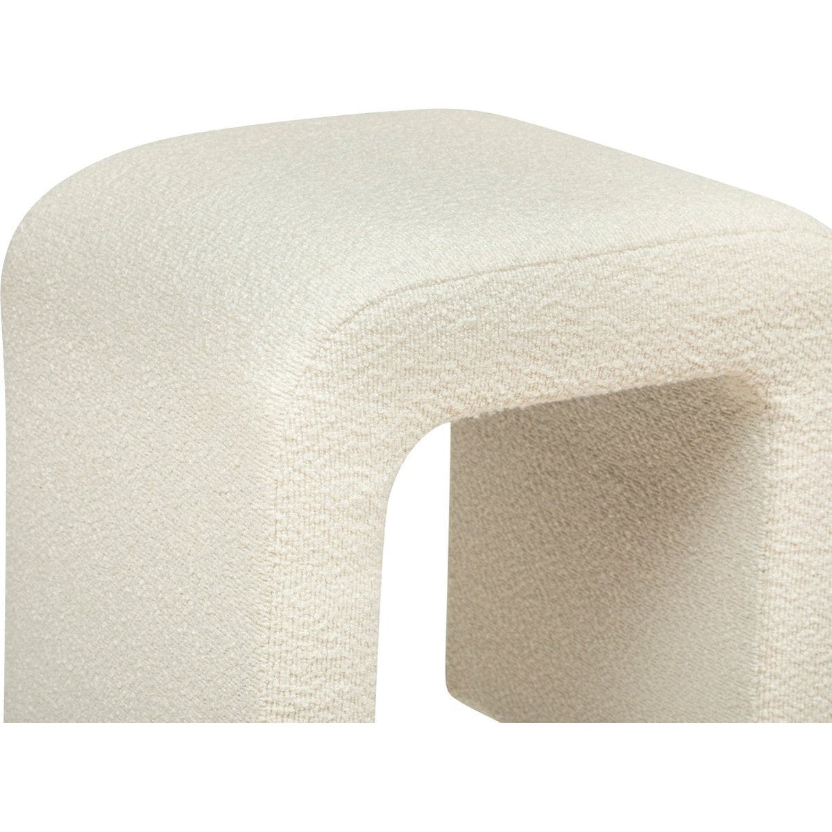 Atmosphera poef Sevi, bouclé, wit
