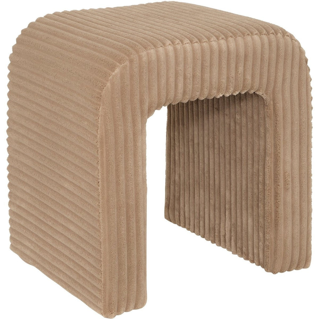 Atmosphera Sevi corduroy poef, 41 x 36 x 43 cm, beige