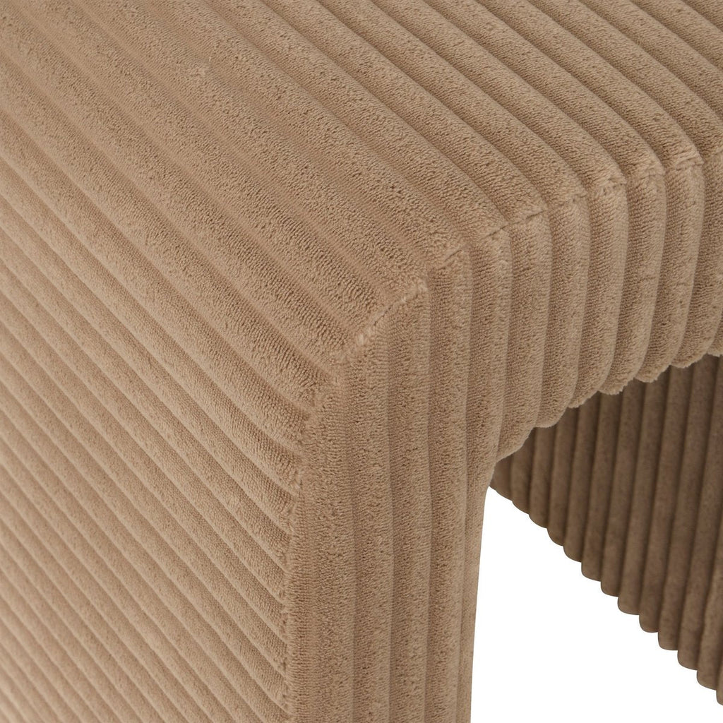 Atmosphera Sevi corduroy poef, 41 x 36 x 43 cm, beige (4)
