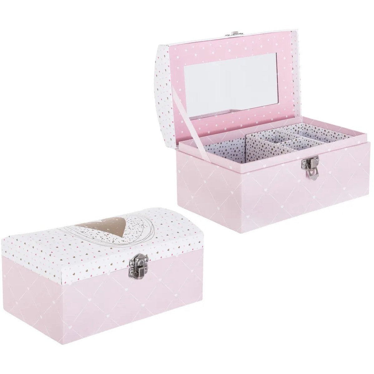 Atmosphera Kids sieradenkistje Pink Romance met spiegel, roze (2)