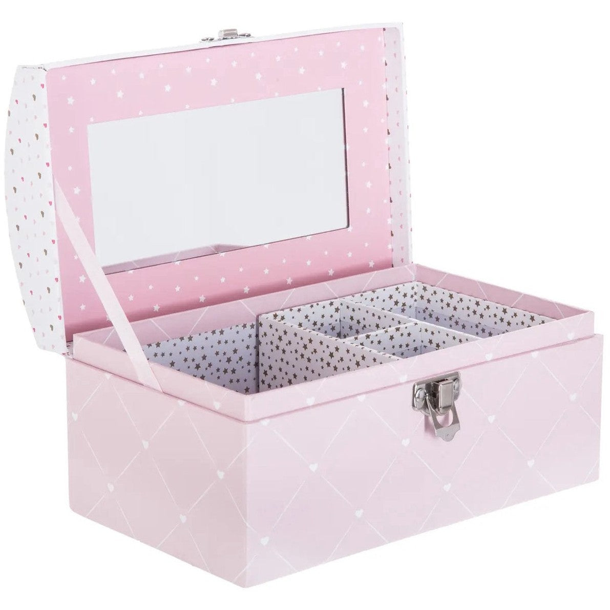 Atmosphera Kids sieradenkistje Pink Romance met spiegel, roze