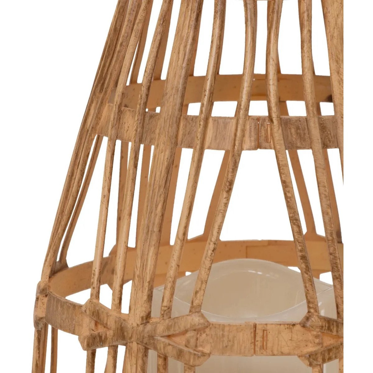 Atmosphera Solar tuin lantaarn - 2x - naturel - rotan kunststof - 16 x 23 cm - buiten - Led kaars licht - MODESTNOVA