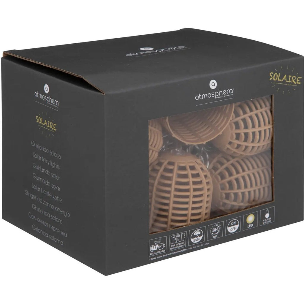 Atmosphera solar lantaarnlichtsnoer van rotan, naturel, 335 cm (5)