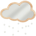 Atmosphera kinderspiegel wolk, naturel houten rand, 40 x 36 cm
