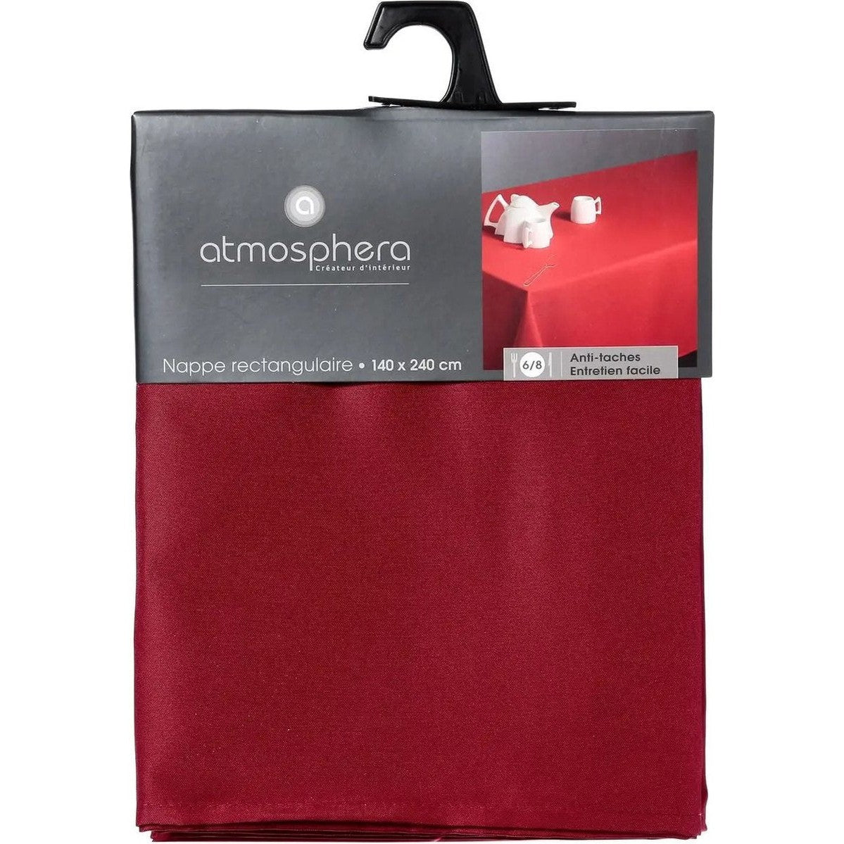 Atmosphera tafelkleed 240 x 140 cm, rood, polyester (3)