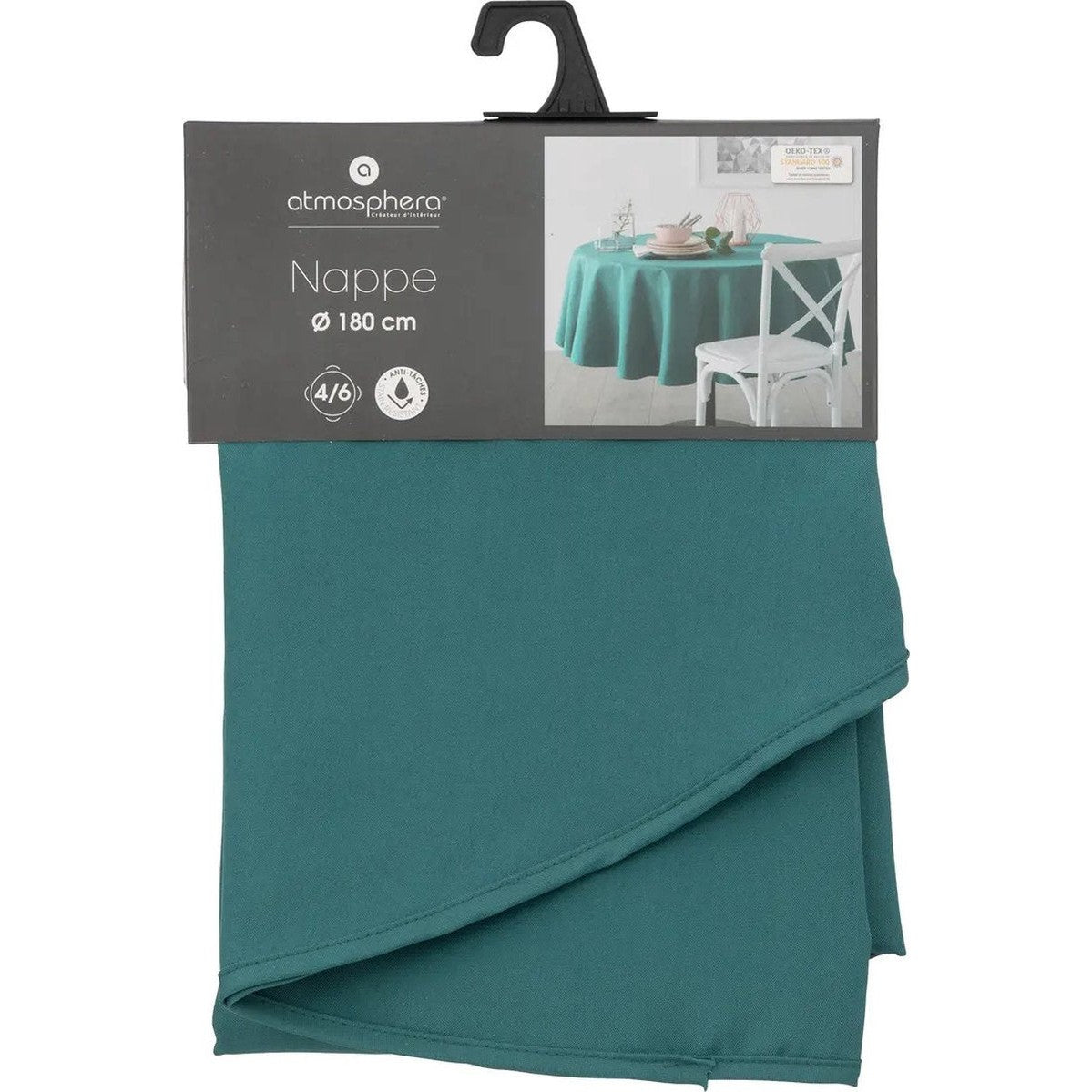 Atmosphera rond tafelkleed 180 cm, petrolblauw, polyester