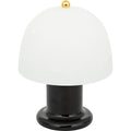 Atmosphera LED-tafellamp met bouclé kap, zwart, Ø 16 x 21 cm