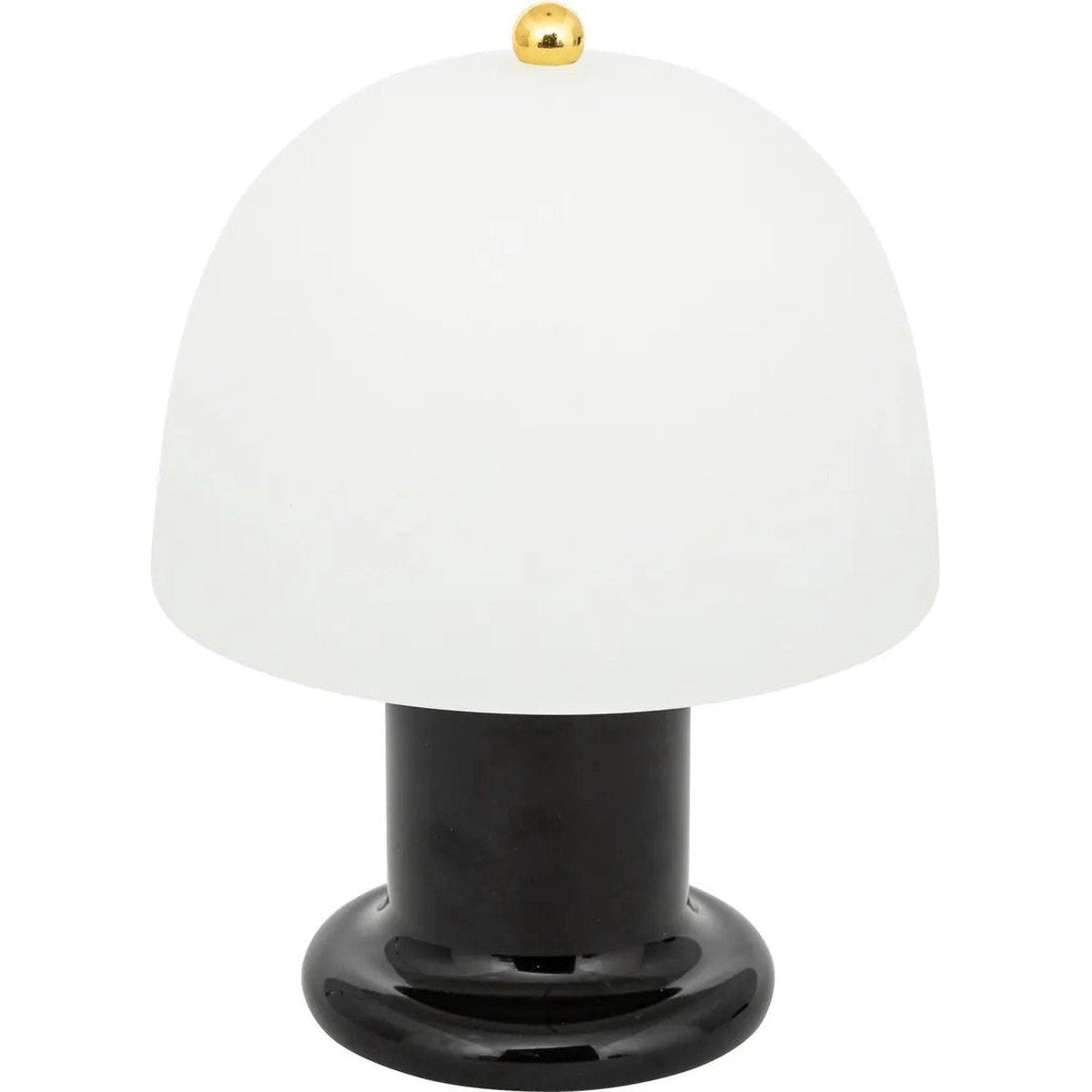 Atmosphera LED-tafellamp met bouclé kap, zwart, Ø 16 x 21 cm