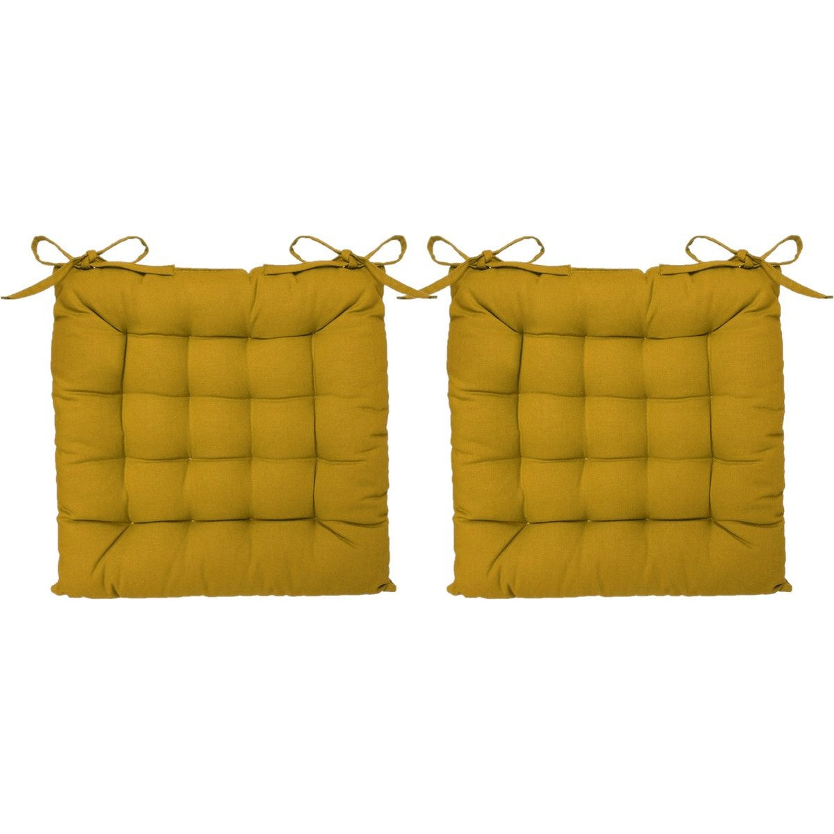 Atmosphera tuinstoelkussens okergeel, set van 4, 38 x 6 cm