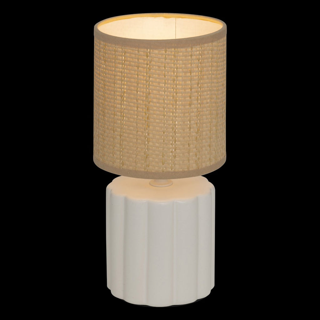 Atmosphera Tylia tafellamp, 13 x 26 cm, beige en wit (2)
