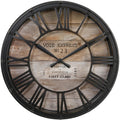 Atmosphera vintage wandklok metaal, 39 cm, zwart en bruin