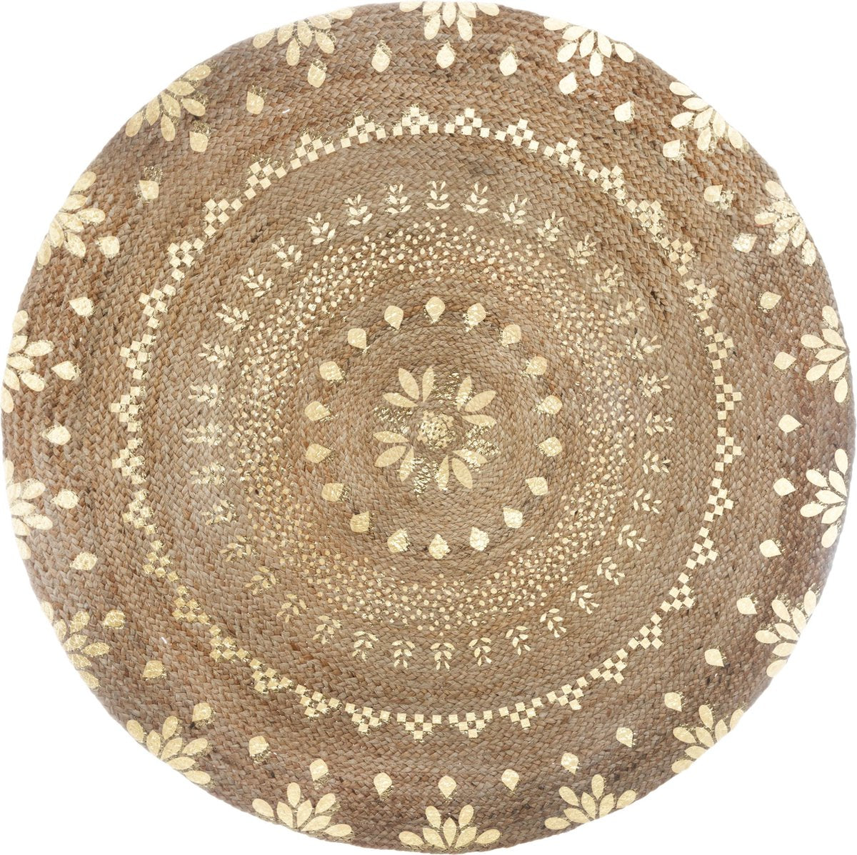 Atmosphera vloerkleed van jute, goud, rond, Ø 115 cm