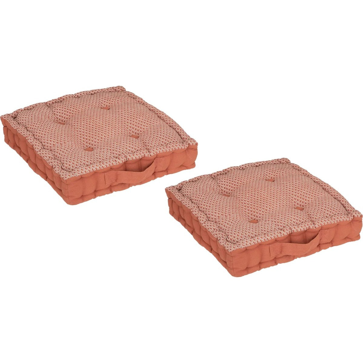 Atmosphera vloerkussens steenrood, set van 2, 40 x 40 x 8 cm