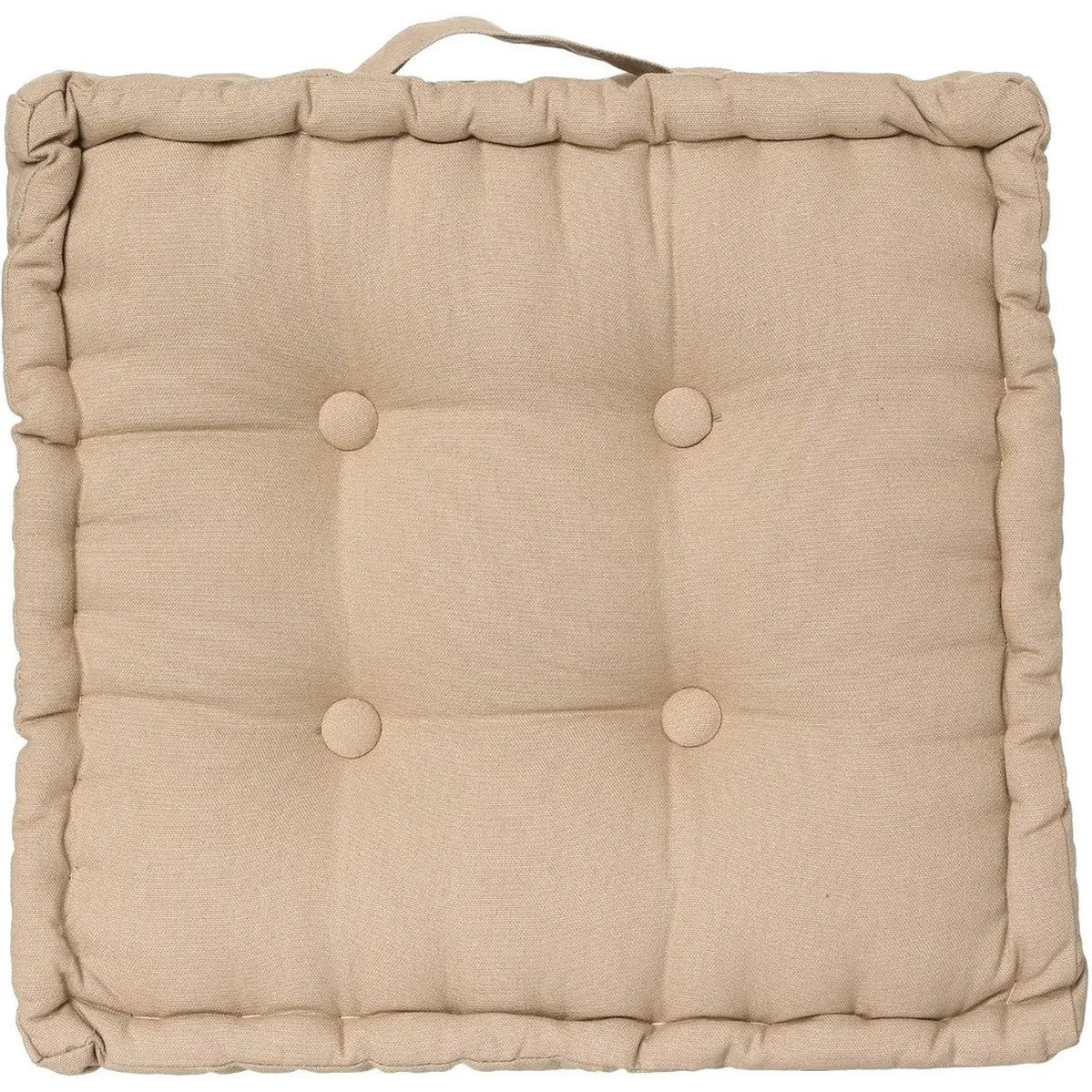 Atmosphera vloerkussen vierkant beige, katoen, 40 x 40 x 8 cm