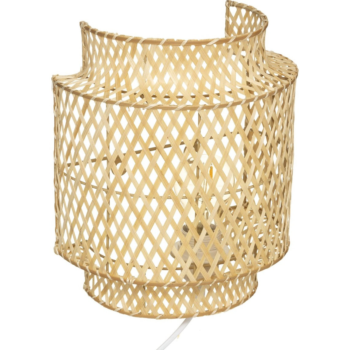 Atmosphera wandlamp Liby, bamboe naturel, Ø 23 cm
