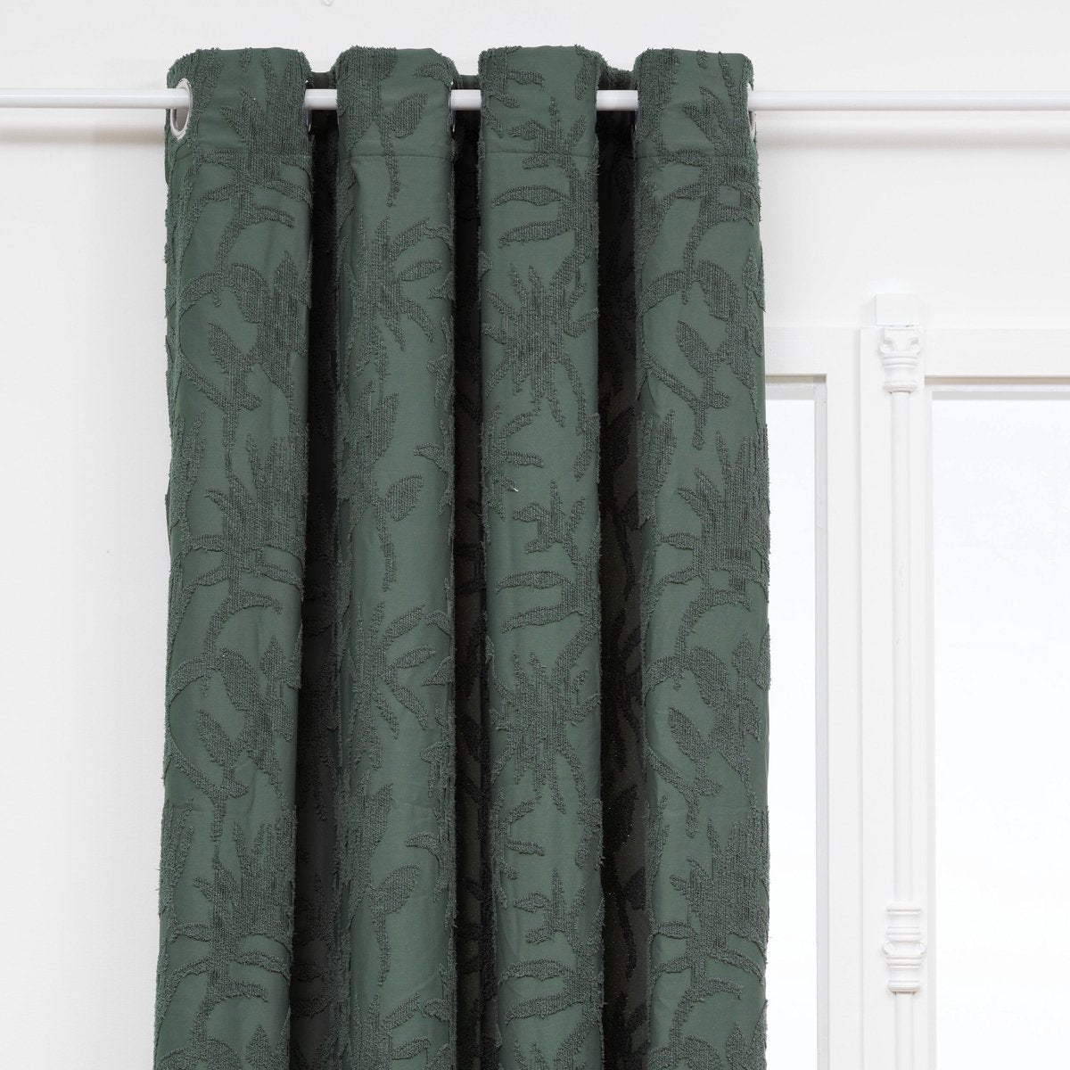 Atmosphera Willow jacquardgordijn, kakigroen, 135 x 260 cm