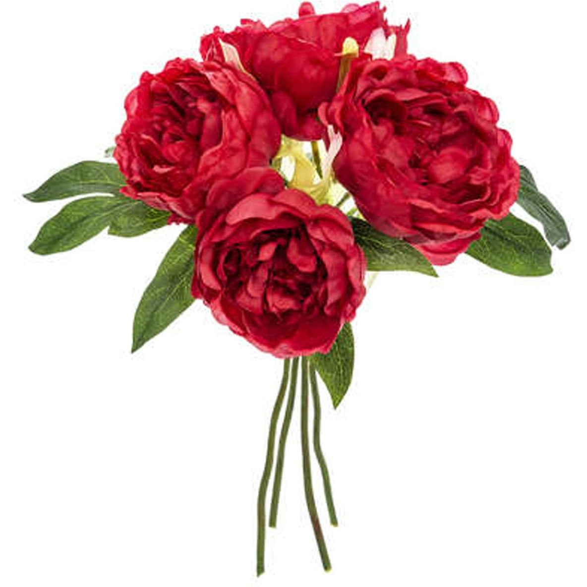 Atmosphera boeket pioenrozen, kunstbloemen, rood, 30 cm