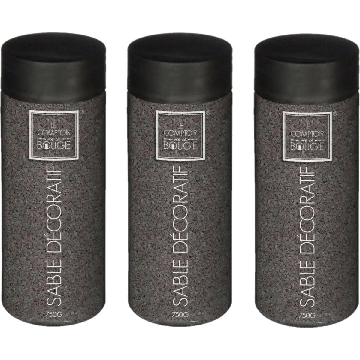 Atmosphera decoratiezand zwart, 750 g, set van 3