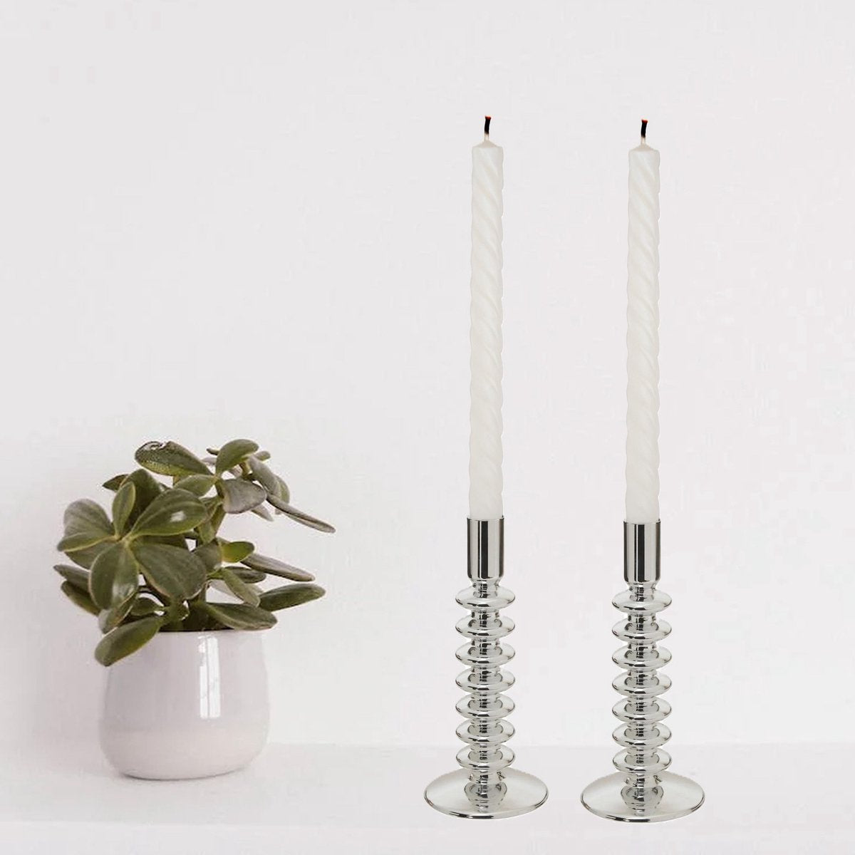 Atmosphera kandelaars dinerkaarsen, glas, set van 2, 22 cm (2)