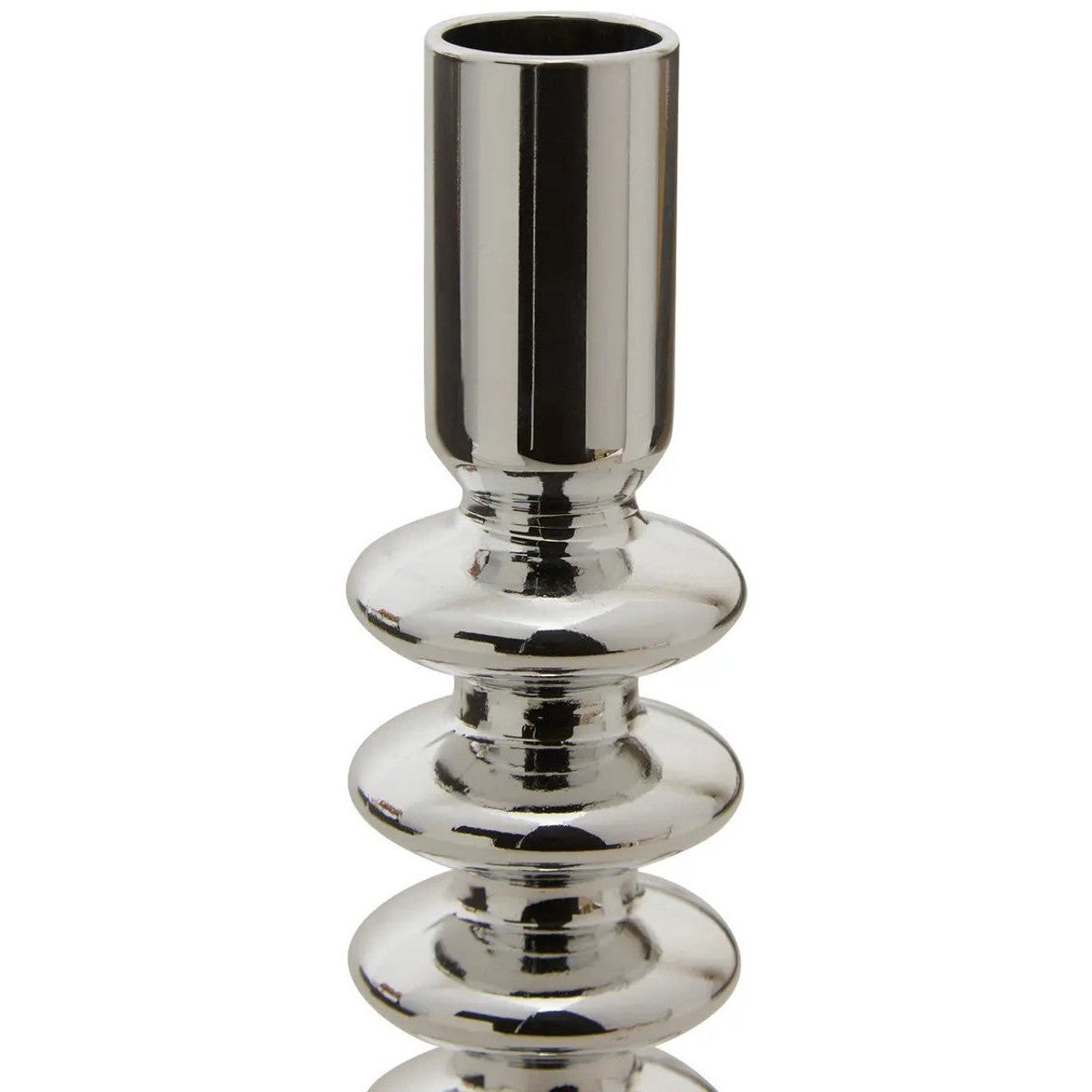 Atmosphera kandelaar dinerkaarsen, glas, zilver, 22 cm (2)