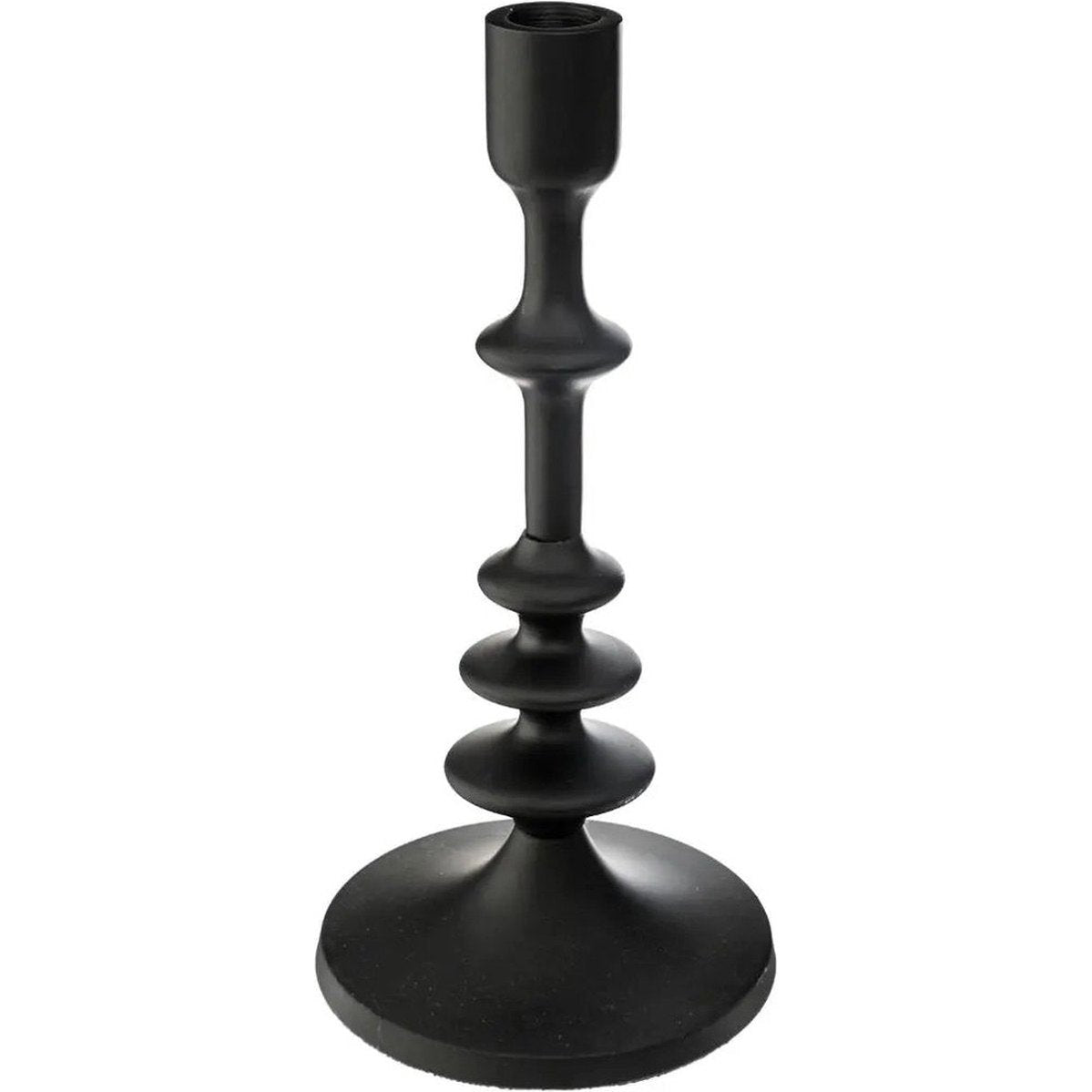 Atmosphera kandelaar voor dinerkaarsen, zwart, Ø 12 x H 26 cm