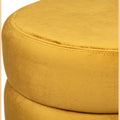 Atmosphera poef Sinan velvet, oker, H 40 cm, voetsteun