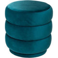 Atmosphera poef Sinan fluweel, sea blue, H 40 cm