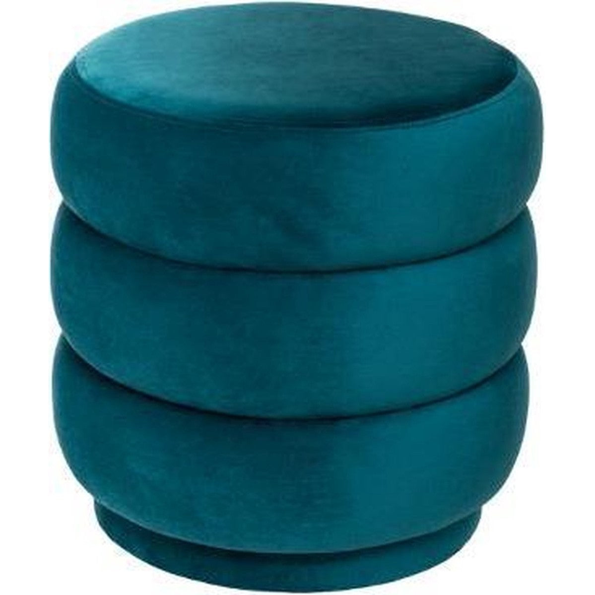 Atmosphera poef Sinan fluweel, sea blue, H 40 cm