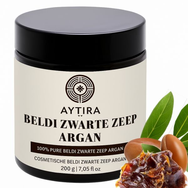 Aytira Beldi zwarte zeep met argan, 200 g
