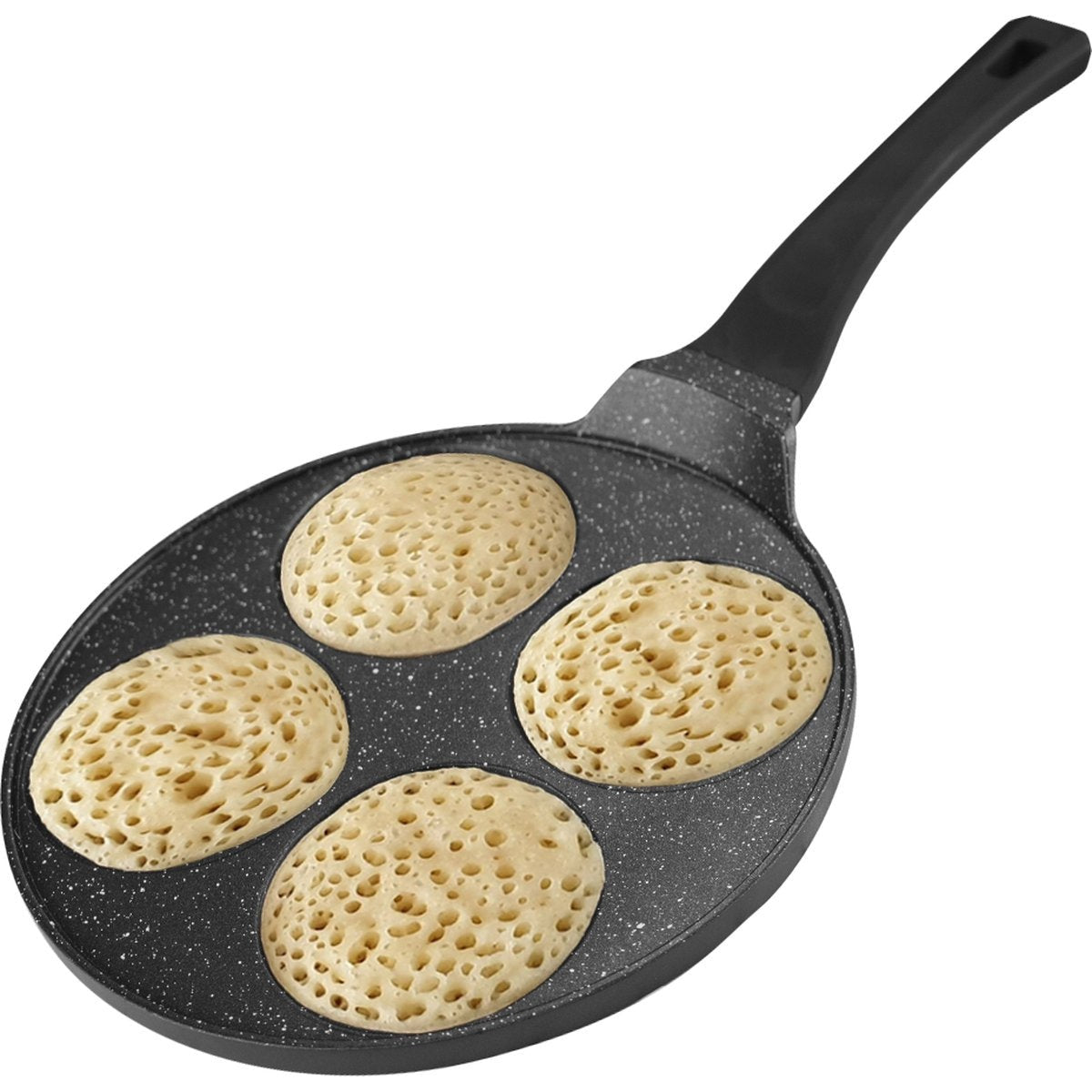 BIKO crêpemaker pannenkoekenpan 4 kops, zwart