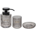 5Five badkameraccessoires van grijs glas, set van 3