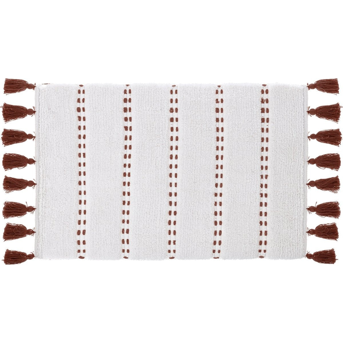 Badmat rood en wit, katoen, 70 x 50 cm