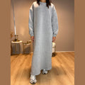 Basic oversized sweaterjurk, grijs