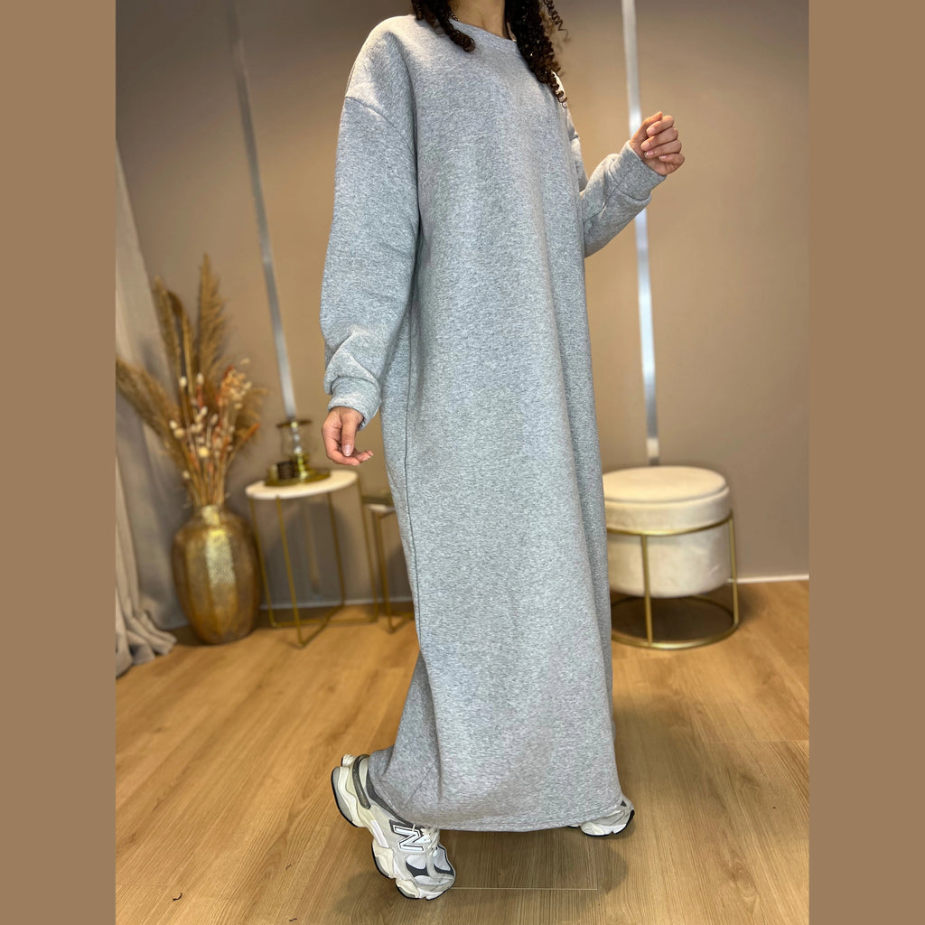 Basic oversized sweaterjurk, grijs (2)